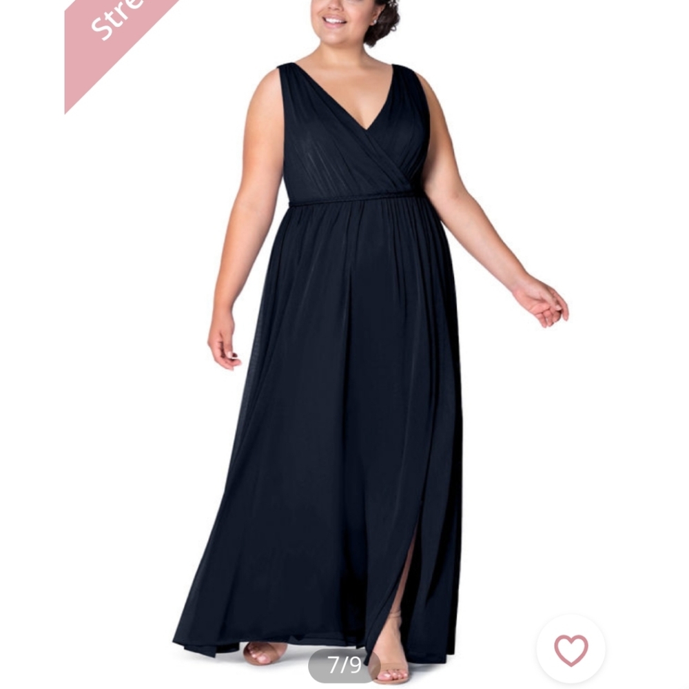 Azazie Tanicia Maxi Navy Bridesmaids Dress